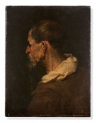 Ecole flamande du XVIIe siècle Entourage d'Anton van Dyck Profil d'homme barbu Huile sur toile