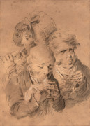 Louis-Léopold BOILLY La Bassée, 1761 - Paris, 1845 Les mangeurs de glace Crayon noir, estompe et rehauts de craie blanche