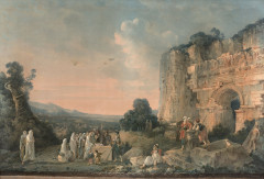 Louis-François CASSAS Azay-le-Ferron, 1756 - Versailles, 1827 Une famille grecque devant Ephèse, près de la porte de la Persécution...