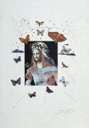 ¤ Salvador DALI (1904 - 1989) Surrealistic Portrait of Dali surrounded by butterflies - 1971 Planche issue de la suite "Memories of Su.