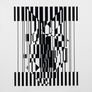 Victor VASARELY 1906 - 1997 Calcis - 1975 Planche issue de l'album " Cinétique NB "