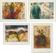 Salvador DALI (1904 - 1989) Les quatre saisons - la suite complète - 1972 4 lithographies en couleurs