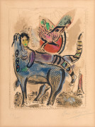 Marc CHAGALL (1887 - 1985) La vache bleue - 1967 Lithographie en couleurs, épreuve à grandes marges