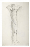 Germaine RICHIER 1902- 1959 Sans titre (Jeune homme nu debout, mains sur la tête) - 1934 Crayon sur papier