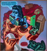 Peter SAUL (Né en 1934) At home in the head - 1997 Acrylique et huile sur toile