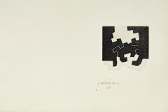 Eduardo CHILLIDA 1924-2002 Pour "le sujet est la clairière de son corps" - 1975 Eau-forte en noir sur Auvergne imprimée sur une doub...