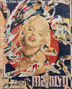 Mimmo ROTELLA (1918 - 2006) La splendida Marliyn - 1989 Décollage d'affiches marouflées sur toile