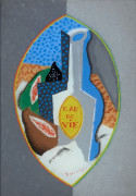 Louis MARCOUSSIS 1878-1941 Eau de vie - 1915 Peinture fixée sous verre