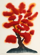 David NASH Né en 1945 Red Tree - 2017 Pochoir en couleurs