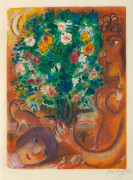 Marc CHAGALL (1887 - 1985) Femme au bouquet - 1967 Planche issue de la suite " Nice et la Côte d'Azur "