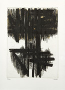 Pierre SOULAGES ( 1919-2022) Eau-forte VI - 1957 Eau-forte en noir