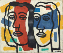 Fernand LEGER 1881 - 1955 Têtes de femmes - 1949 Huile sur toile