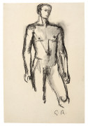 Germaine RICHIER 1902- 1959 Sans titre (homme nu debout) Crayon sur papier