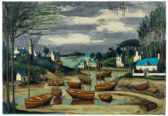 Bernard BUFFET 1928 - 1999 Loctudy, la presqu'île à marée basse - 1973 Huile sur toile