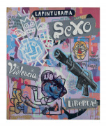 SPEEDY GRAPHITO (Français - Né en 1961) Sexoviolencia, libertad - 1995 Acrylique sur toile