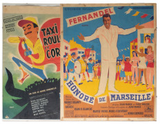 HONORÉ DE MARSEILLE & TAXI ROULE  Lot de deux affiches originales