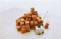 Philippe PARRENO (Né en 1964) No More Reality, 150 Frames From Alf - 1991 Installation : grille-pain et toasts grillés