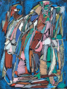 André LANSKOY (1902 - 1976) Sans titre (bleu) Pastel et gouache sur papier