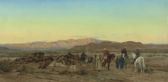 Eugène GIRARDET 1853-1907 Campement nomade, Biskra, 1879 Huile sur toile