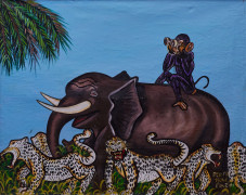 MOKÉ (Monsengwo Kejwamfi dit) 1950-2001 - République Démocratique du Congo Les Jaguars, 2000 Huile sur toile