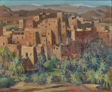 Marcel BUSSON 1913-2015 Kasbah à Tinerhir Huile sur toile