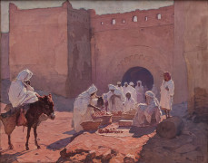 Adam STYKA 1890-1959 Bab Khamis, Marrakech Huile sur toile