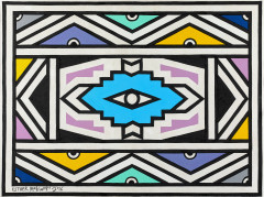 Esther MAHLANGU Née en 1935 - Afrique du Sud Abstract, 2016 Acrylique sur toile