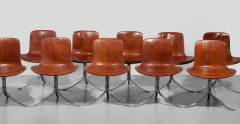 Poul KJÆRHOLM 1929-1980 Suite de dix chaises mod. PK9 – 1960