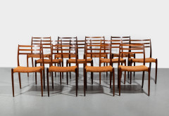 Niels Otto MØLLER 1920 -1982 Suite de douze chaises mod. 78 – 1976