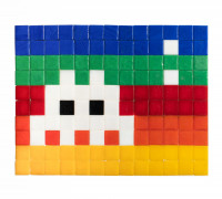 INVADER (Français - Né en 1969) Rainbow Rubik - 2005 Carreaux de mosaïque sur MDF