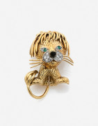 VAN CLEEF & ARPELS  Clip de corsage "Lion ébouriffé", petit modèle