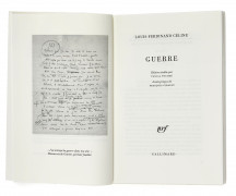 CÉLINE (Louis-Ferdinand) Guerre. Paris, Gallimard, nrf, 2022. In-8 (21,8 x 14,6 cm), broché.  Édition ori...