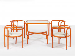 Gae AULENTI 1927-2012 Suite de quatre chaises et une table de la série "Locus Solus"- 1964