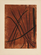 Hans HARTUNG (1904 - 1989) Gravure 19 - 1953 Eau-forte en noir et roux