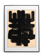 Pierre SOULAGES (1919-2022) Lithographie n°3 -1957 Lithographie en noir