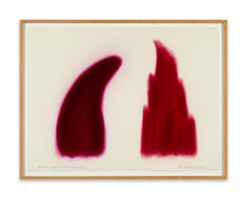 David NASH (Né en 1945) Two forms : Magenta and Crimson - 2018 Pochoir en couleurs