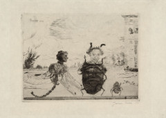 James ENSOR (1860-1949) Insectes singuliers - 1888 Pointe sèche sur simili Japon