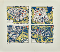 Pierre ALECHINSKY (Né en 1927) Quatre arrondissements - 1982 Lithographie en couleurs