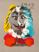 Pablo PICASSO (d'après)  Les Portraits imaginaires - 1969 (1 planche) Lithographie en couleurs sur fond gris