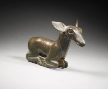 BICHE EN BRONZE  Art des steppes, culture de l'Ordos, Ve-IVe siècle av. J.-C.