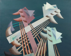 Georges PAPAZOFF 1894-1972 Composition au bateau - 1930 Huile sur toile