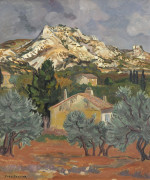 Yves BRAYER 1907- 1990 Mas aux Alpilles - 1987 Huile sur toile