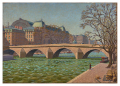 Charles LACOSTE 1870 - 1959 Paris, le Pont Royal et la gare d'Orsay - 1907 Huile sur toile