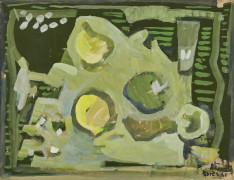 Francisco BORES 1898 - 1972 Nature morte aux citrons - 1960 Gouache sur papier