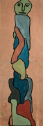 ¤ Gaston CHAISSAC (1910 - 1964) Totem-Composition W4 - 1960 Ripolin sur deux feuilles de papier kraft