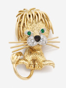 VAN CLEEF & ARPELS  Clip de corsage "Lion ébouriffé", petit modèle