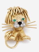 VAN CLEEF & ARPELS  Clip de corsage "Lion ébouriffé", petit modèle