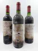 3 bouteilles CHÂTEAU LASCOMBES 1983 2è GC Margaux (1 haute épaule