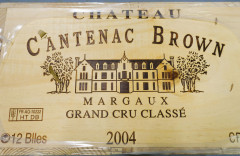 12 bouteilles CHÂTEAU CANTENAC BROWN 2004 3è GC Margaux Caisse bois d'origine