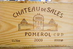 12 bouteilles CHÂTEAU DE SALES 2009 Pomerol Caisse bois d'origine